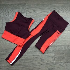 Lululemon Women’s Kick Serve Sweat Tight 25” Bordeaux Drama/Vivid Flame/White